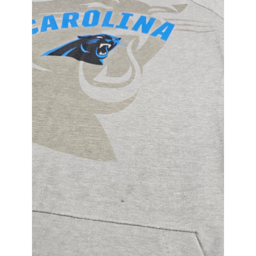 Majestic Carolina Panthers Sweatshirt Men L Crew Neck NFL Long Slv Pocket Gray - Picture 8 of 9